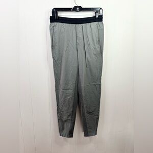 Everlane jogger sweatpants tapered size SM grey green drawstring new